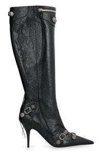 Cagole leather pointy-toe boots